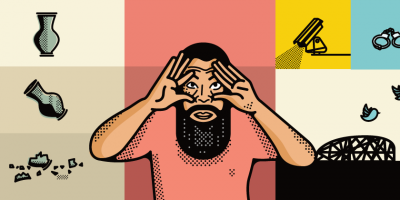 graphic illustration of Ai Weiwei