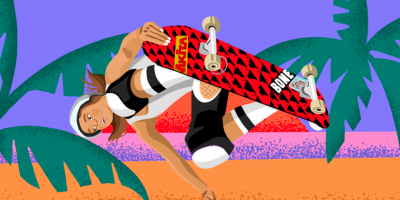 woman on skateboard