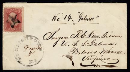 Handwritten and stamped envelope
