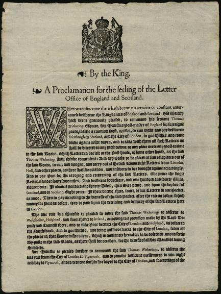Page one of King's proclamation