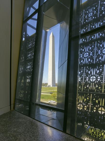 The Washington Monument seen from the museum interior