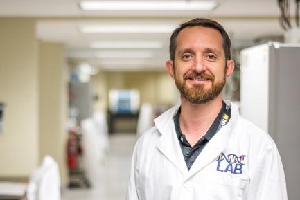 Steven Canty in lab coat