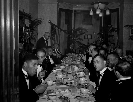 African American Men at formal dinner