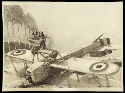 drawing of WWI plane