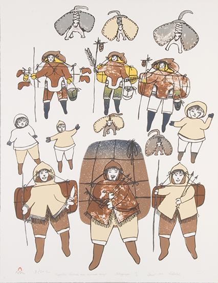 folk art drawing of Inuit people