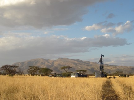 Drill sight across grassy plain
