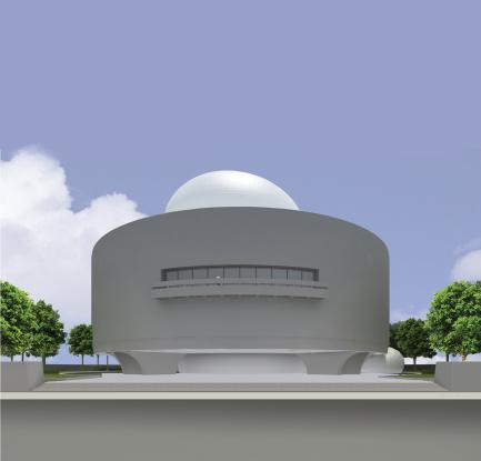 CAD rendering of Hirshhorn Museum with Bubble atop