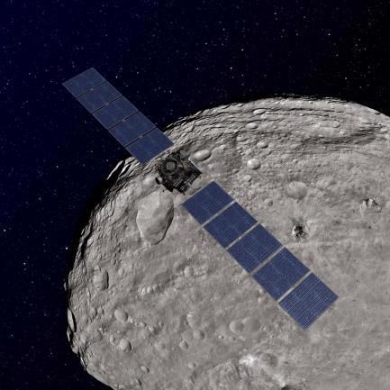 Artist's rendering of Dawn spacecraft