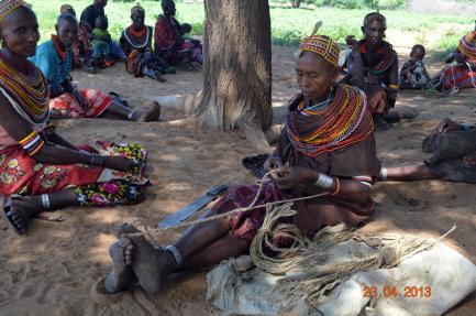 Rendille woman weaving