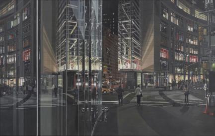 Richard Estes "Columbus Circle at Night"