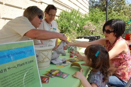 Visitors and volunteers at Garden fest 2013
