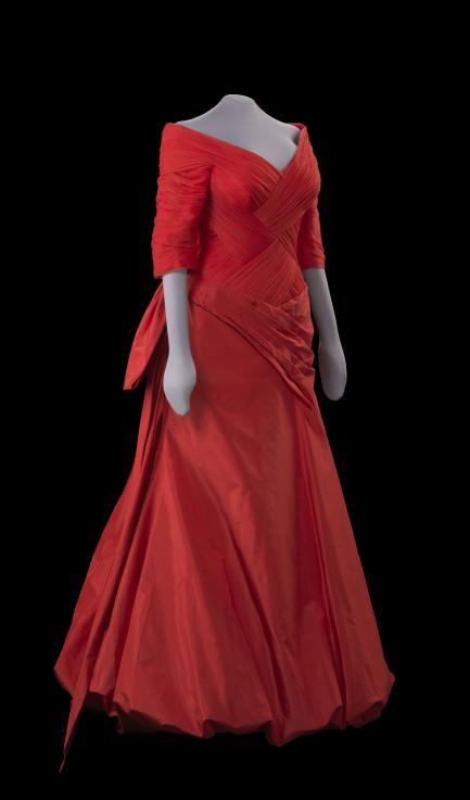 red ballgown