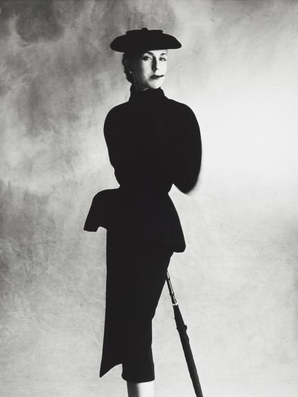 Irving Penn - Dior Black Suit (Tania), Paris | 1950 | gelatin silver print | Cop