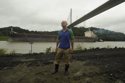 Carlos Jaramillo next to canal