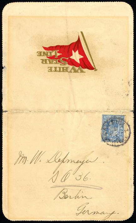 Letter mailed aboard RMS Titanic