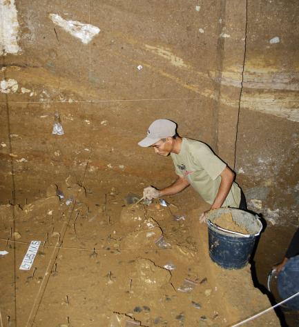 worker at excavation site