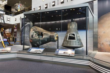 Spacecraft on display in Milestones Hall
