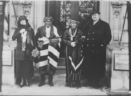 George and Thea Heye with Wey-hu-si-wa (Zuni), governor of Zuni Pueblo at the ti