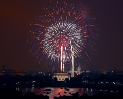 Fireworks over Washington Monument