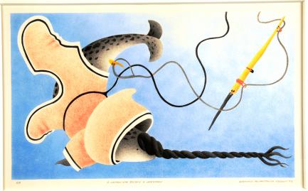 painting showing harpoon and narwhal symbolism