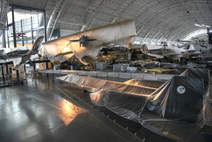 shrouded planes in hangar