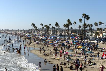 crowded beach