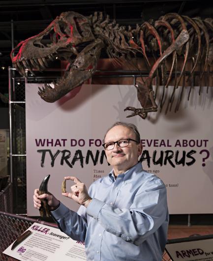 Hans Sues with dinosaur teeth