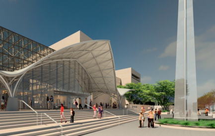 Artist's rendering of museum entrance