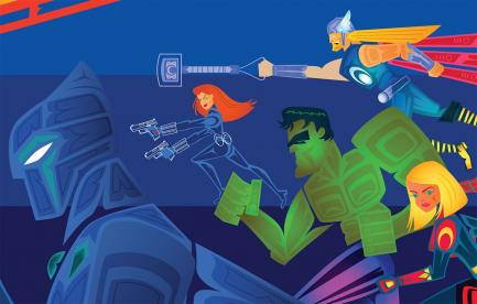 The Hulk, Thor, Black Panther, Black Widow and Captain Marvel Graphic