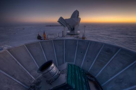 BICEP2 telescope at the South Pole