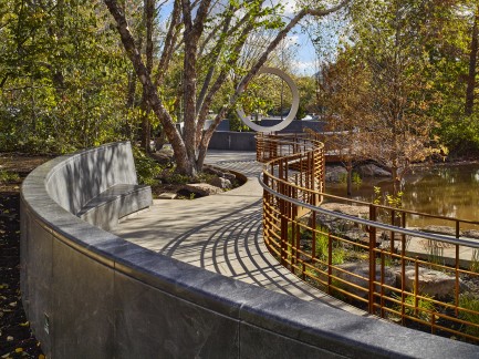 National American Indian Veterans Memorial as approached via walkway