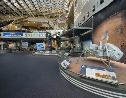Milestones Hall with Viking lander in foreground