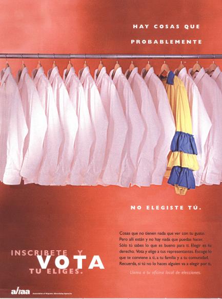 advertisement from 2000 VOTO campaign