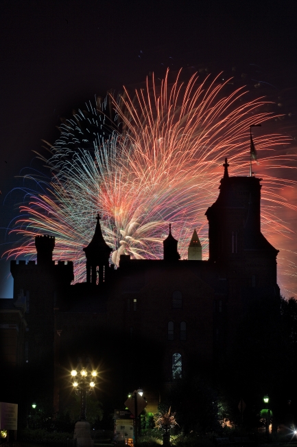 Smithsonian Castle and Fireworks